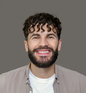 Adult with clear braces